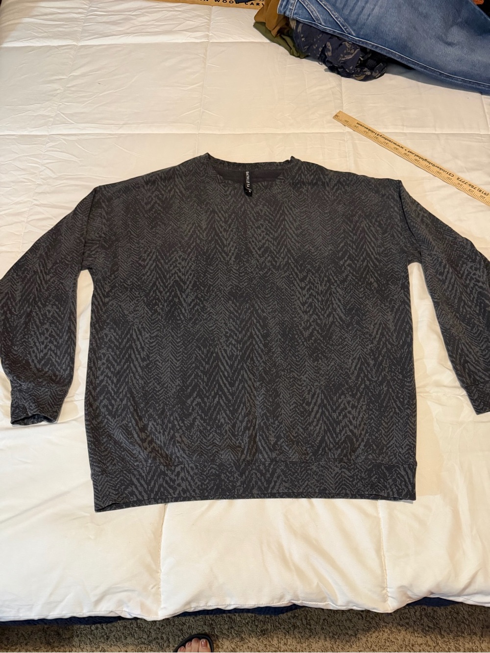 Athleta Women's Dark Charcoal Chevron Crewneck Sweatshirt